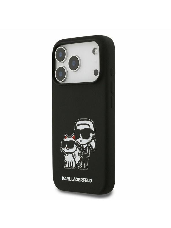 Karl Lagerfeld Karl Lagerfeld Liquid Silicone K&CH Sketch MagSafe Zadný Kryt pre iPhone 17 Pro Black