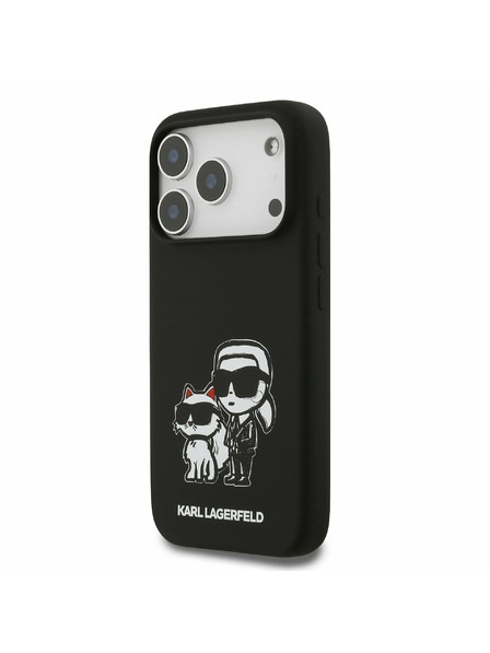 Karl Lagerfeld Karl Lagerfeld Liquid Silicone K&CH Sketch MagSafe Zadný Kryt pre iPhone 17 Pro Black