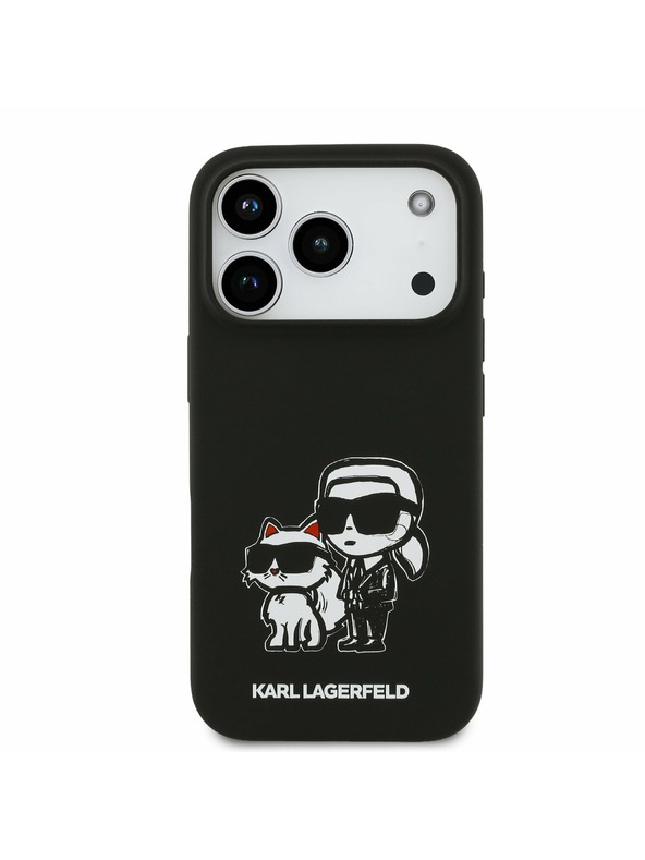 Karl Lagerfeld Karl Lagerfeld Liquid Silicone K&CH Sketch MagSafe Zadný Kryt pre iPhone 17 Pro Black