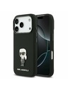 Karl Lagerfeld Karl Lagerfeld Liquid Silicone Metal Ikonik Zadný Kryt pre iPhone 17 Pro Black