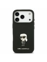 Karl Lagerfeld Karl Lagerfeld Liquid Silicone Metal Ikonik Zadný Kryt pre iPhone 17 Pro Black