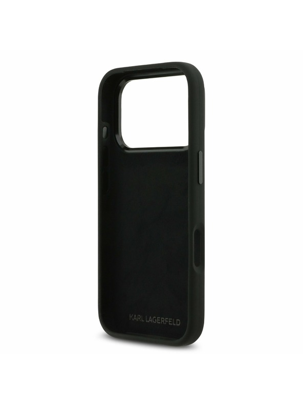 Karl Lagerfeld Karl Lagerfeld Liquid Silicone Metal Ikonik Zadný Kryt pre iPhone 17 Pro Black