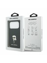 Karl Lagerfeld Karl Lagerfeld Liquid Silicone Metal Ikonik Zadný Kryt pre iPhone 17 Pro Black