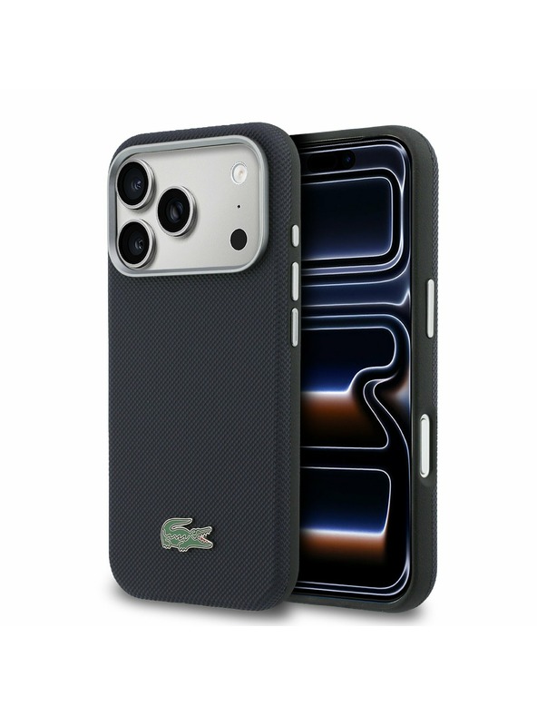 Lacoste Lacoste PVC Petit Pique Semi Wrap MagSafe Kryt pre iPhone 17 Pro Navy