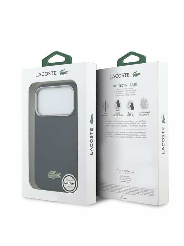 Lacoste Lacoste PVC Petit Pique Semi Wrap MagSafe Kryt pre iPhone 17 Pro Navy