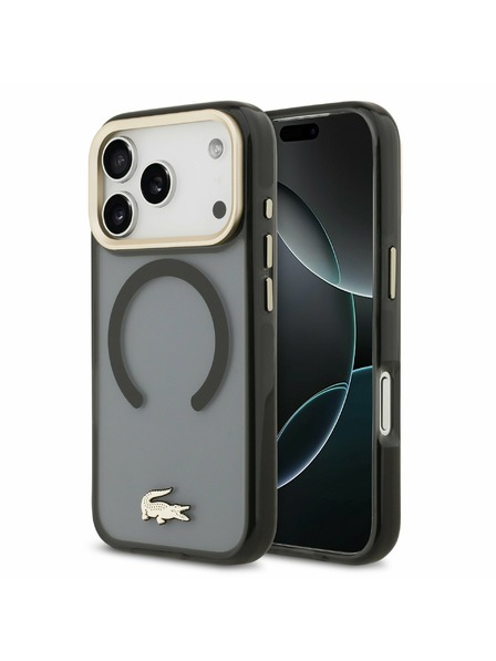 Lacoste Lacoste PC/TPU Frosted Finish Gold Logo MagSafe Zadný Kryt pre iPhone 17 Pro Black