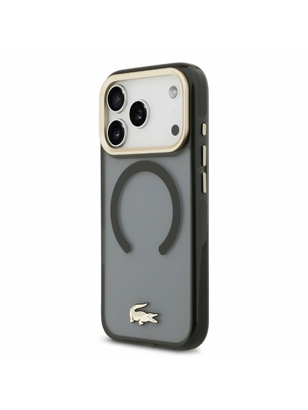 Lacoste Lacoste PC/TPU Frosted Finish Gold Logo MagSafe Zadný Kryt pre iPhone 17 Pro Black