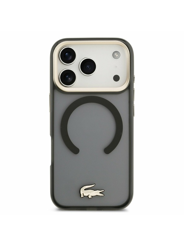 Lacoste Lacoste PC/TPU Frosted Finish Gold Logo MagSafe Zadný Kryt pre iPhone 17 Pro Black
