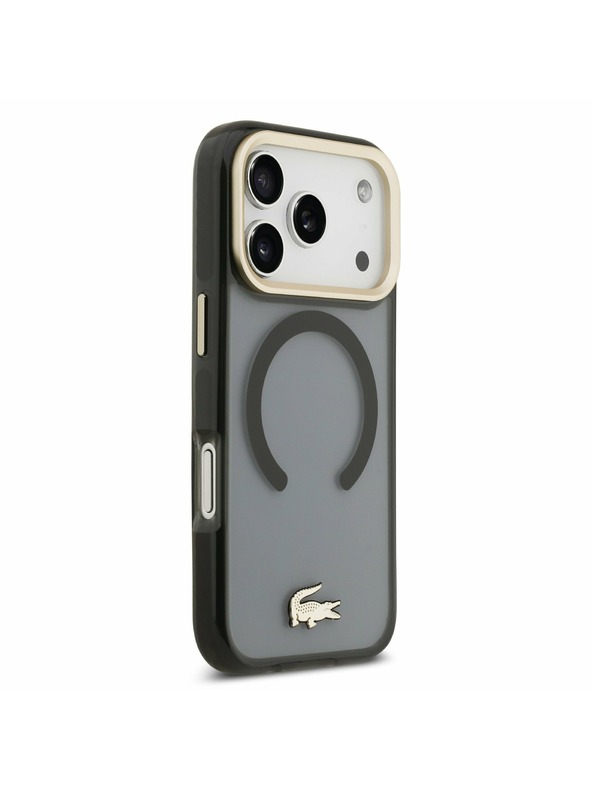 Lacoste Lacoste PC/TPU Frosted Finish Gold Logo MagSafe Zadný Kryt pre iPhone 17 Pro Black