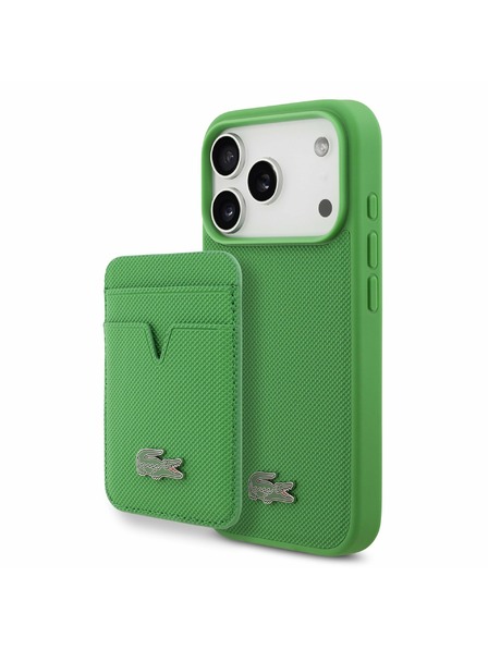 Lacoste Lacoste Iconic Petit Pique MagSafe Zadný Kryt + Peňaženka pre iPhone 17 Pro Green