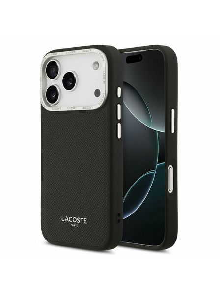 Lacoste Lacoste PU Leather Champs Elysees MagSafe Zadný Kryt pre iPhone 17 Pro Black