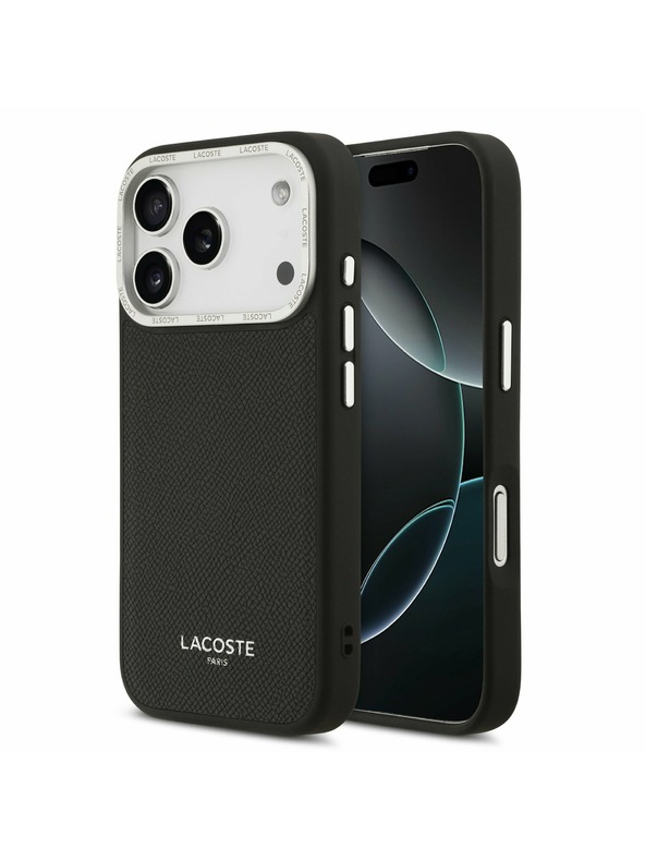 Lacoste Lacoste PU Leather Champs Elysees MagSafe Zadný Kryt pre iPhone 17 Pro Black