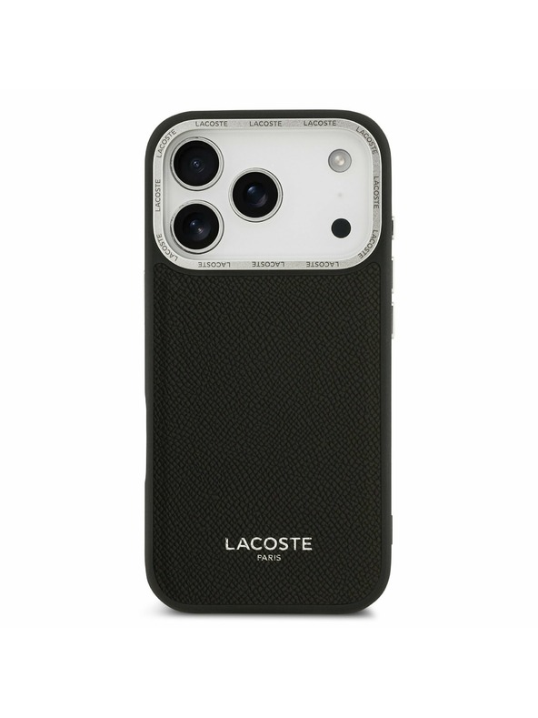 Lacoste Lacoste PU Leather Champs Elysees MagSafe Zadný Kryt pre iPhone 17 Pro Black