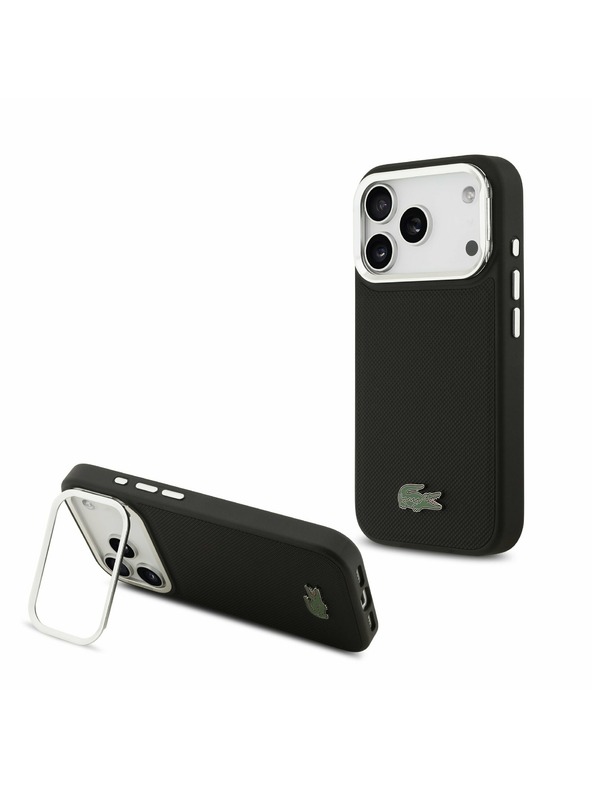 Lacoste Lacoste Iconic Petit Pique Camera Stand MagSafe Zadný Kryt pre iPhone 17 Pro Black