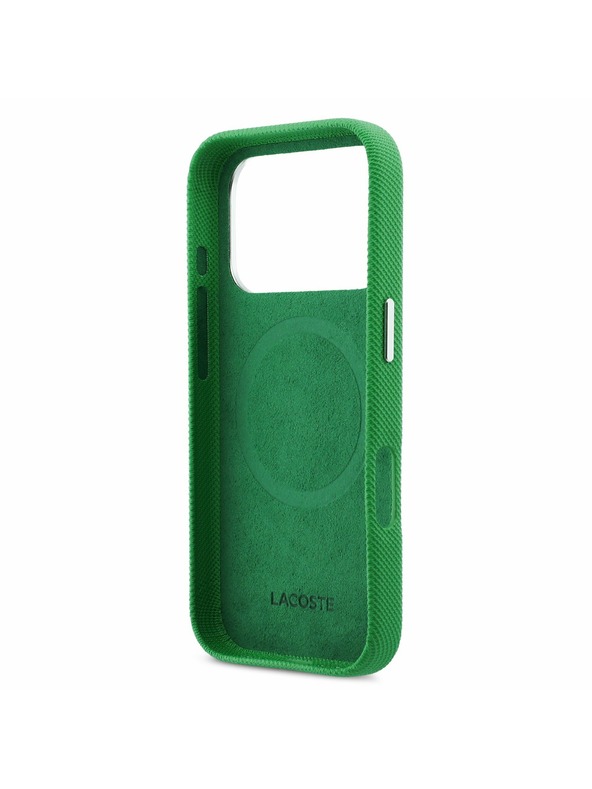Lacoste Lacoste PVC Iconic Petit Pique Metal Logo MagSafe Zadný Kryt pre iPhone 17 Pro Green