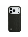 Mercedes Mercedes Leather Laurel Leaves MagSafe Zadný Kryt pre iPhone 17 Pro Black