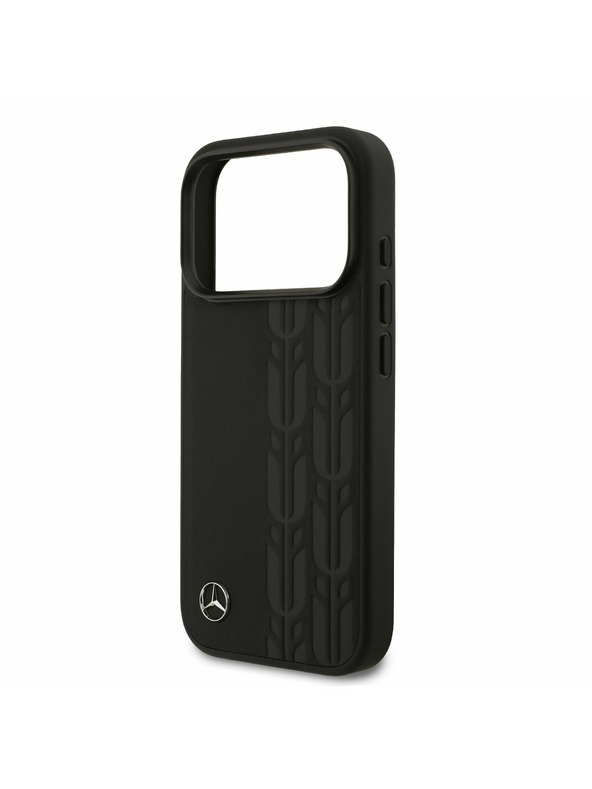 Mercedes Mercedes Leather Laurel Leaves MagSafe Zadný Kryt pre iPhone 17 Pro Black