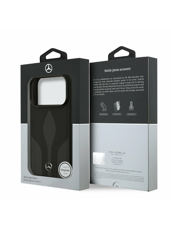 Mercedes Mercedes Leather The Move MagSafe Zadný Kryt pre iPhone 17 Pro Black
