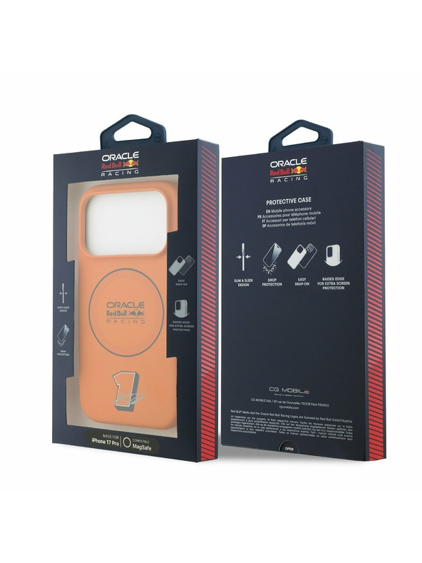 Red Bull Red Bull Silicone Blue Ring MagSafe Zadný Kryt pre iPhone 17 Pro Orange