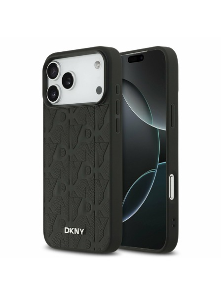 DKNY DKNY PU Leather Grid Pattern Magsafe Zadný Kryt pre iPhone 17 Pro Max Black