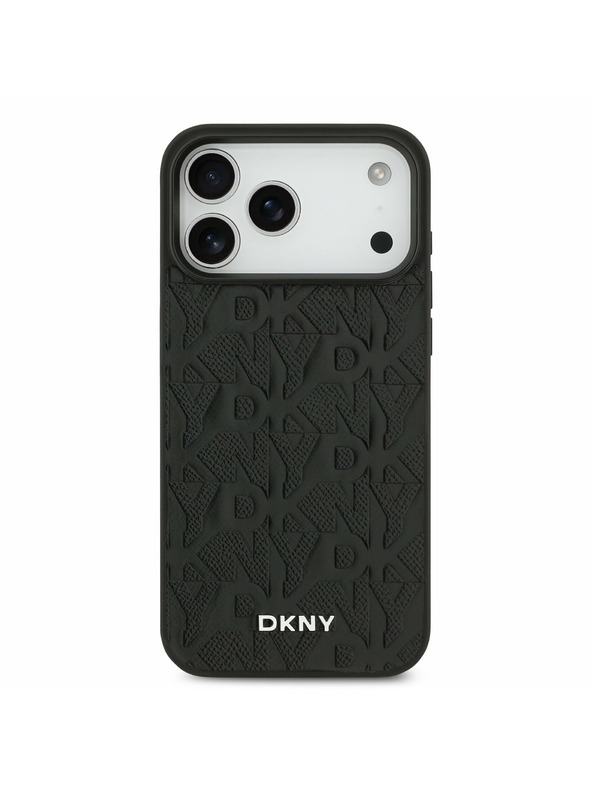 DKNY DKNY PU Leather Grid Pattern Magsafe Zadný Kryt pre iPhone 17 Pro Max Black