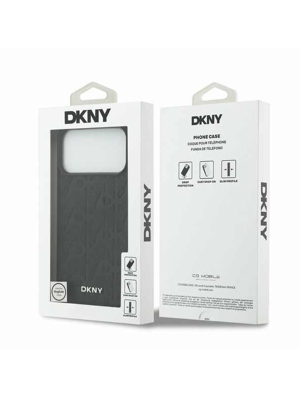 DKNY DKNY PU Leather Grid Pattern Magsafe Zadný Kryt pre iPhone 17 Pro Max Black