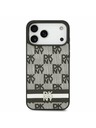 DKNY DKNY PU Leather Checkered Pattern and Stripe Zadný Kryt pre iPhone 17 Pro Max Black