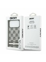 DKNY DKNY PU Leather Checkered Pattern and Stripe Zadný Kryt pre iPhone 17 Pro Max Black