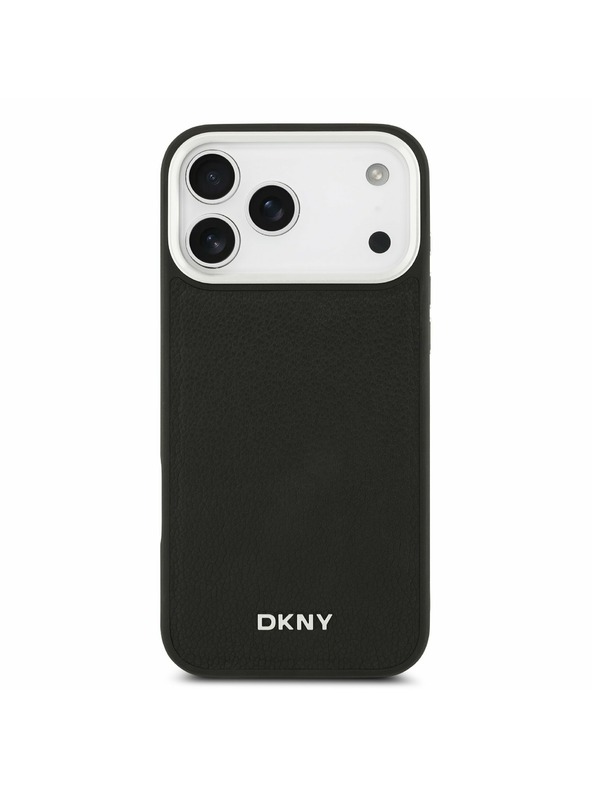 DKNY DKNY PU Leather Metal Logo Wrist Chain MagSafe Zadný Kryt pre iPhone 17 Pro Max Black