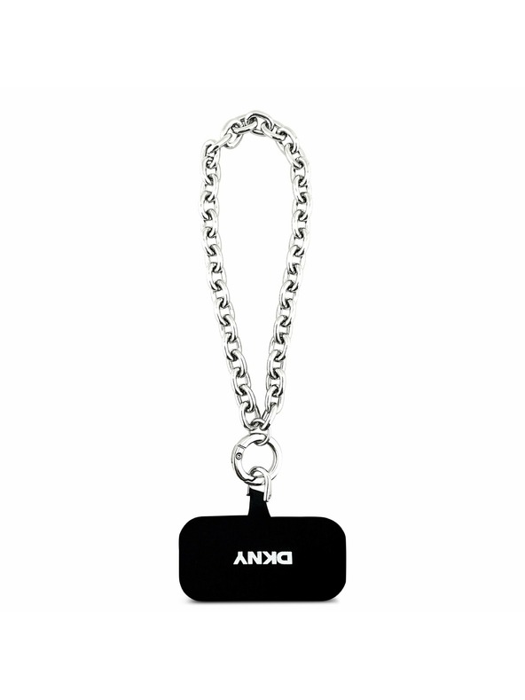 DKNY DKNY PU Leather Metal Logo Wrist Chain MagSafe Zadný Kryt pre iPhone 17 Pro Max Black