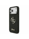 Guess Guess PU Fixed Glitter 4G Metal Logo Zadný Kryt pre iPhone 17 Pro Max Black