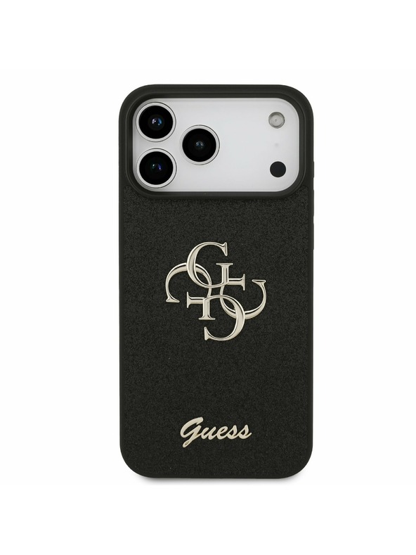 Guess Guess PU Fixed Glitter 4G Metal Logo Zadný Kryt pre iPhone 17 Pro Max Black