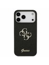 Guess Guess PU Fixed Glitter 4G Metal Logo Zadný Kryt pre iPhone 17 Pro Max Black