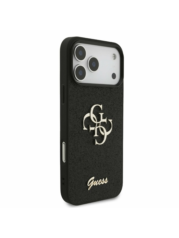Guess Guess PU Fixed Glitter 4G Metal Logo Zadný Kryt pre iPhone 17 Pro Max Black