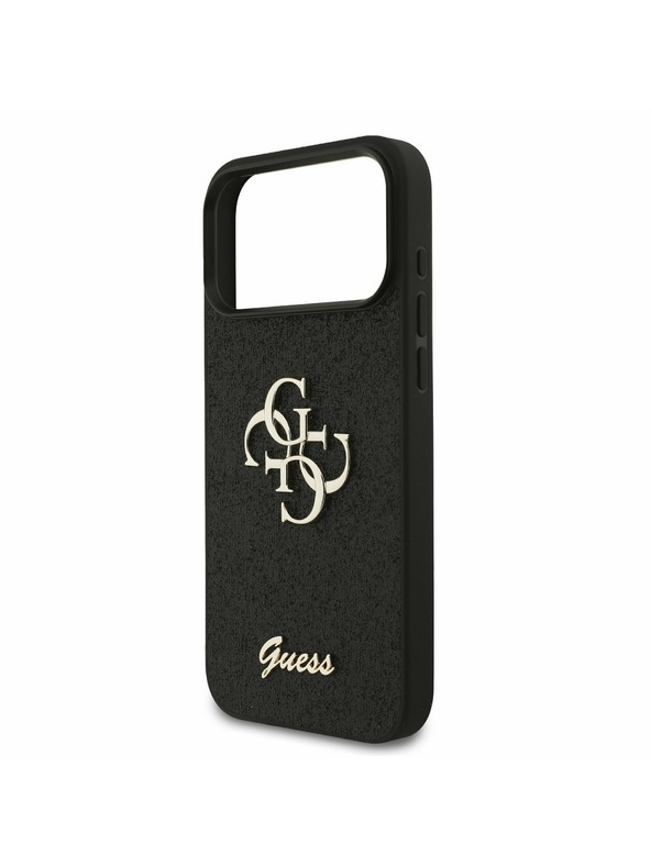 Guess Guess PU Fixed Glitter 4G Metal Logo Zadný Kryt pre iPhone 17 Pro Max Black