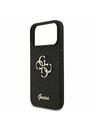 Guess Guess PU Fixed Glitter 4G Metal Logo Zadný Kryt pre iPhone 17 Pro Max Black