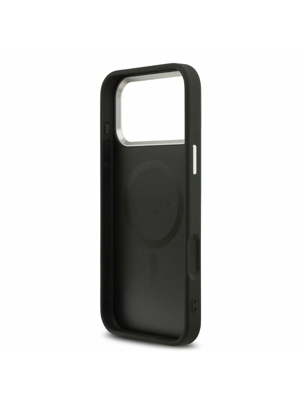 Guess Guess PU Leather Triangle Logo MagSafe Zadný Kryt pre iPhone 17 Pro Max Black
