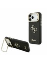 Guess Guess PU Grained 4G Logo Stand Camera Frame Zadný Kryt pre iPhone 17 Pro Max Black