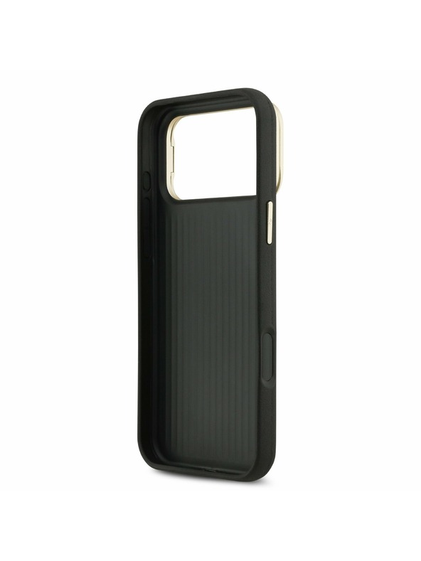 Guess Guess PU Grained 4G Logo Stand Camera Frame Zadný Kryt pre iPhone 17 Pro Max Black