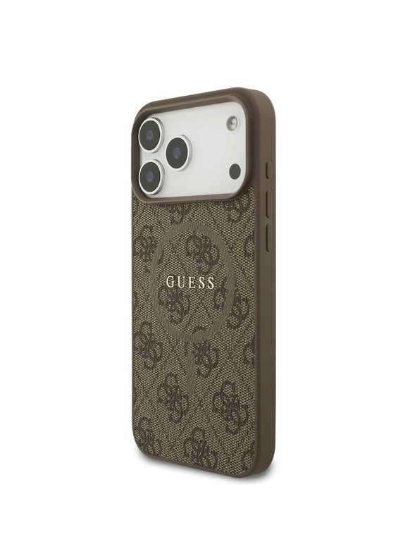 Guess Guess PU Leather 4G Colored Ring MagSafe Zadný Kryt pre iPhone 17 Pro Max Brown