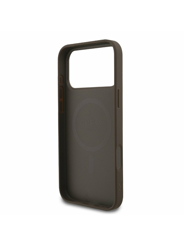 Guess Guess PU Leather 4G Colored Ring MagSafe Zadný Kryt pre iPhone 17 Pro Max Brown