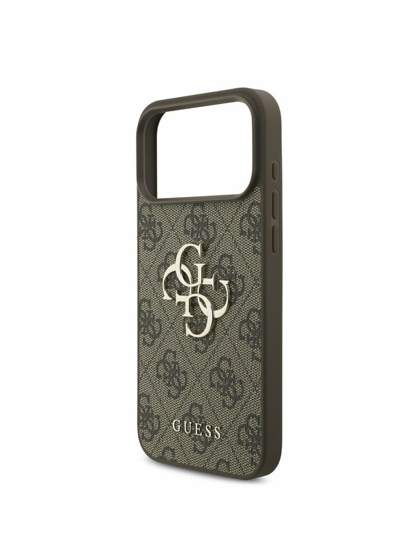 Guess Guess PU 4G Metal Logo Zadný Kryt pre iPhone 17 Pro Max Brown