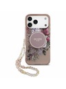 Guess Guess IML Flowers Strap MagSafe Zadný Kryt pre iPhone 17 Pro Max Pink