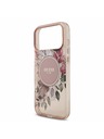 Guess Guess IML Flowers Strap MagSafe Zadný Kryt pre iPhone 17 Pro Max Pink