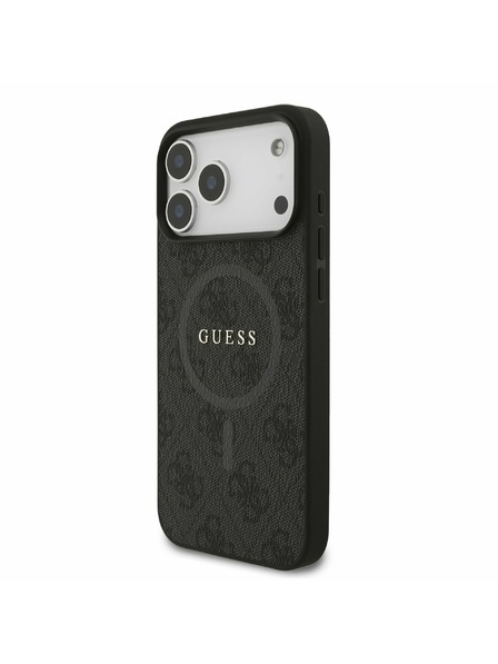 Guess Guess PU Leather 4G Colored Ring MagSafe Zadný Kryt pre iPhone 17 Pro Max Black