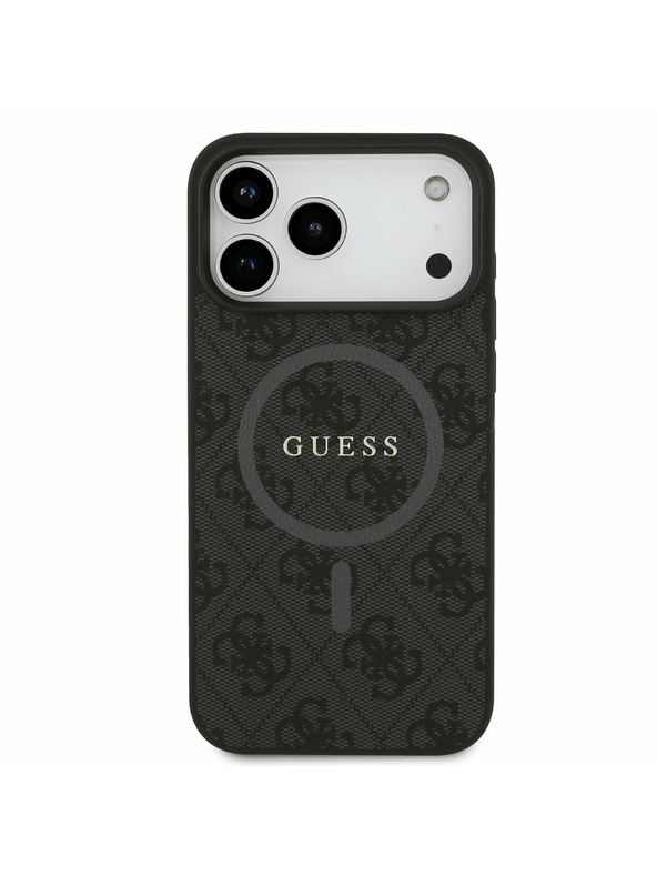 Guess Guess PU Leather 4G Colored Ring MagSafe Zadný Kryt pre iPhone 17 Pro Max Black