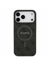 Guess Guess PU Leather 4G Colored Ring MagSafe Zadný Kryt pre iPhone 17 Pro Max Black