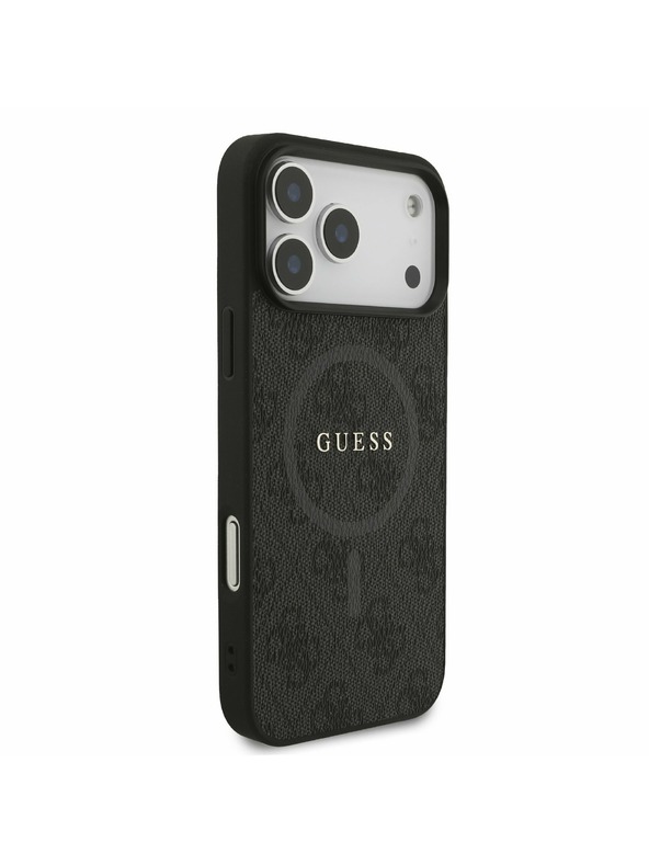 Guess Guess PU Leather 4G Colored Ring MagSafe Zadný Kryt pre iPhone 17 Pro Max Black