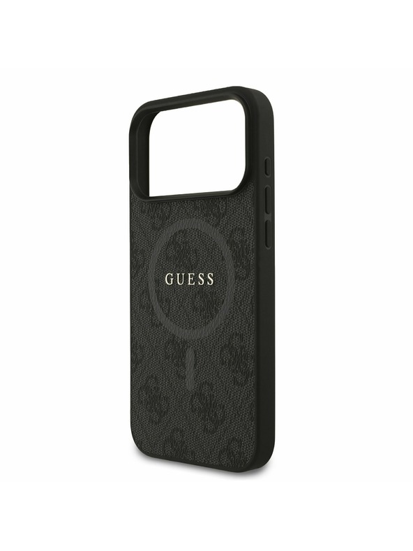 Guess Guess PU Leather 4G Colored Ring MagSafe Zadný Kryt pre iPhone 17 Pro Max Black