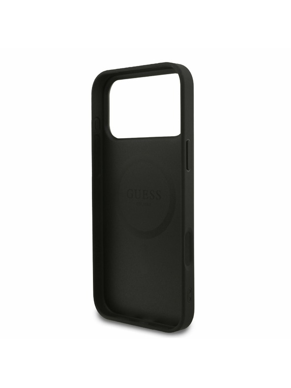 Guess Guess PU Leather 4G Colored Ring MagSafe Zadný Kryt pre iPhone 17 Pro Max Black